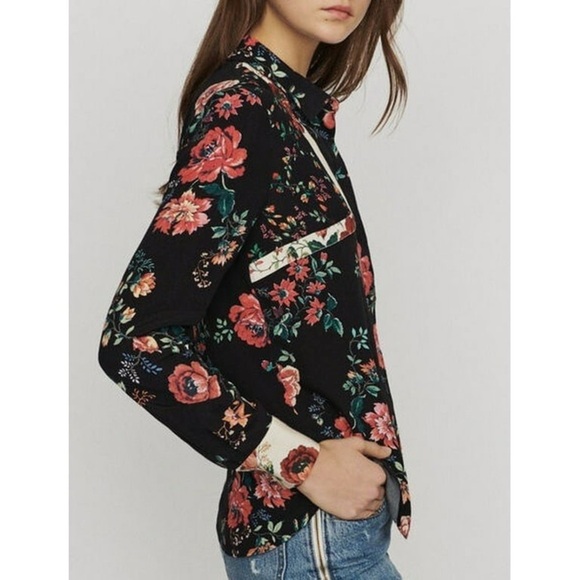 Maje Ciller Patchwork Floral Print Shirt Size Small - Picture 4 of 13